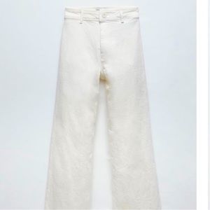 Zara white wide leg jeans